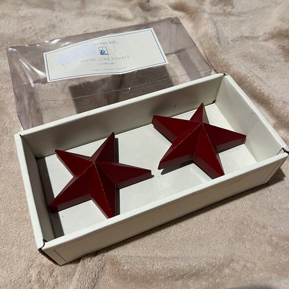 Pottery Barn Kids Finials Red Stars Metal Curtains holders decor bedroom playroo - Picture 4 of 9